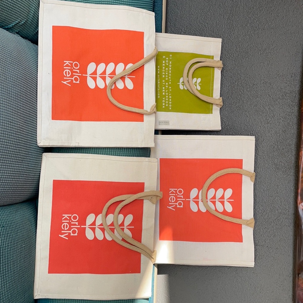 4 Orla Kiely London shopping bags